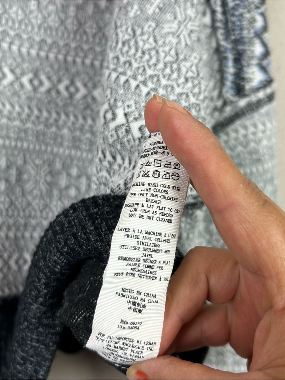 We The Free Gray Patterned Cowlneck Sweater with Dark Hem - Picture 13 of 14